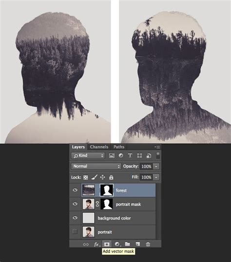 Double Exposure In Photoshop Photo Retouching Example Photoshop Design