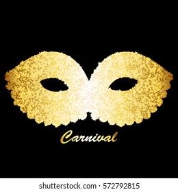 Gold Mask On Black Background Carnival Stock Vector Royalty Free