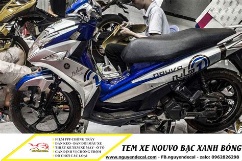 Tem xe nouvo 6 bạc xanh bóng Nguyễn Decal Chuyên Dán Keo Xe Design