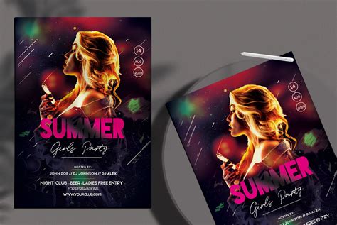 Hot Club Girls Party Flyer Template Free Download Resource Boy