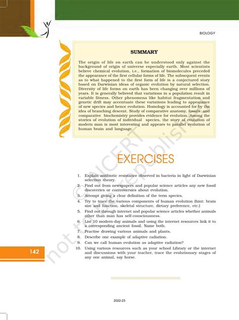 NCERT Book For Class 12 Biology Chapter 7 Evolution IndCareer Docs