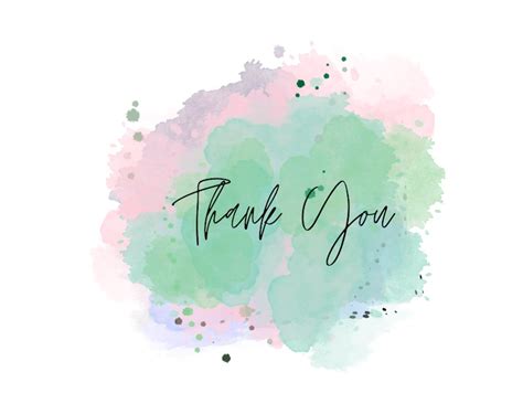 Printable Watercolor Thank You Card - Etsy