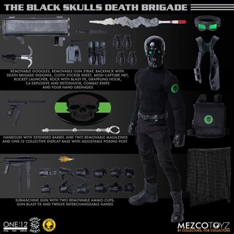 One12 Collective Black Skulls Death Brigade Mezco Toyz