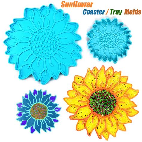 Sunflower Silicone Coaster Resin Molds Tray Molds For Making Serving