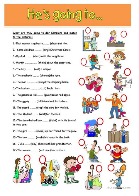 He Is Going To Worksheet Free Esl Printable Worksheets Made By Teachers English