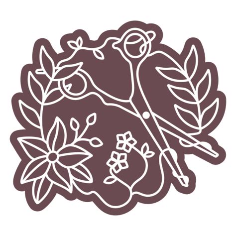 Design Png E Svg De Silhueta De Tesouras De Flores 1 Para Camisetas