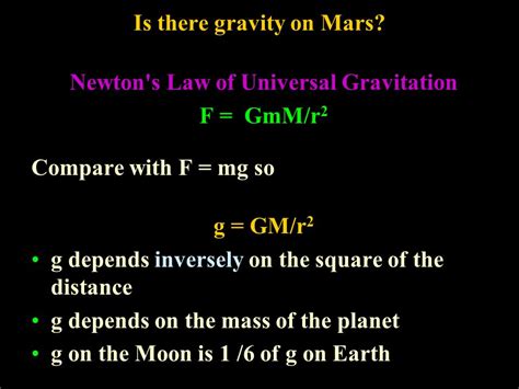 Physics 221 Chapter 13 Is There Gravity On Mars Newton S Law Of