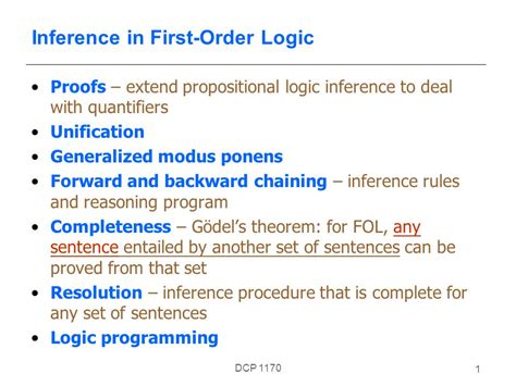 Explain Different Inference Rules For First Order Predicate Logic