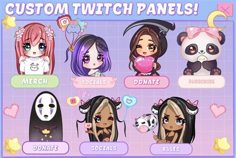 Draw Custom Twitch Panels For Your Stream By V Bunny Fiverr