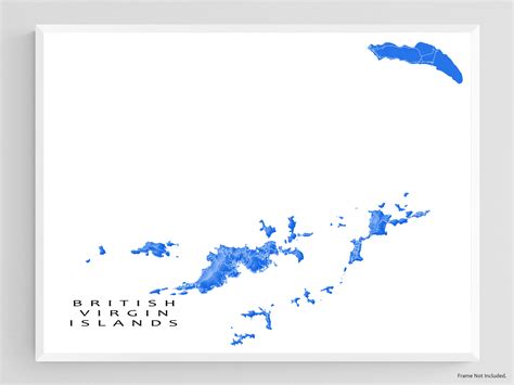 British Virgin Islands Map Print Topographic Bvi Wall Art Poster Isl