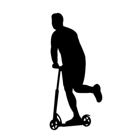 Premium Vector Man On A Scooter Silhouette Vector