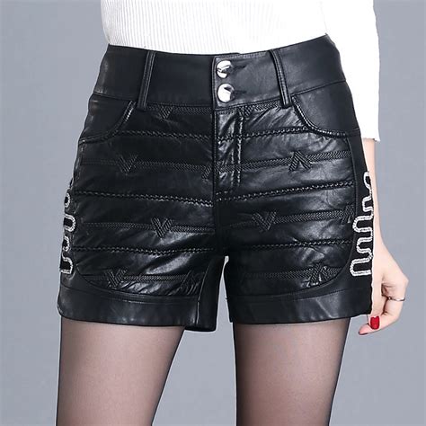 Buy Autumn Winter Fashion Pu Leather Shorts For Women