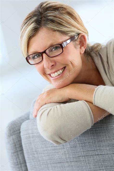 Mature Woman Wearing Eyeglasses Stock Photo Goodluz 58086649