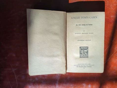 Uncle Tom S Cabin By Harriet Beecher Stowe Dated 1892 Riverside Press