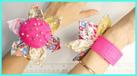 DIY Wrist Pin Cushion How To Make Pin Cushion Bracelet Scrap Fabric