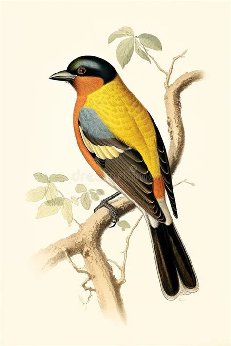 Vintage Illustrations Depicting Colourful Exotic Birds Ai Generative