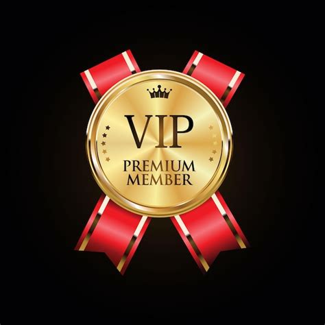 Insignia Dorada Vip Miembro Dorado Dise O Retro Vector Premium