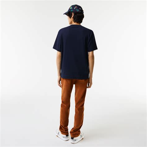 Lacoste Navy Short Sleeves Holiday Relaxed Fit Oversized Crocodile T