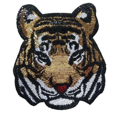 Parches De Lentejuelas De Tigre Bordado Apliques Para Coser O