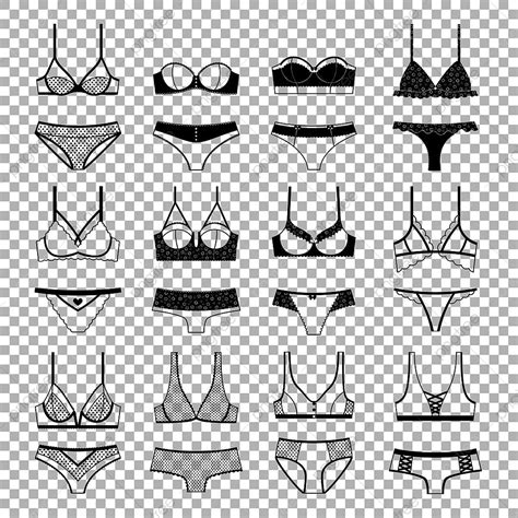 Lingerie Vector Hd Png Images Lingerie Vector Icon Set Isolated On