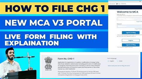 How To File Chg In New Mca V Portal Live Form File With Explanation