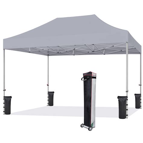 Euromax USA 10 X15 Ez Pop Up Canopy Tent With Heavy Duty Roller Bag