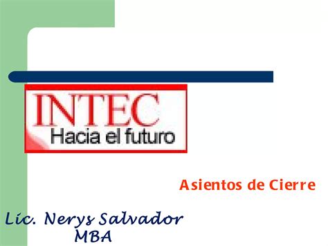 Tema 5 Asientos De Cierre 1 PPT