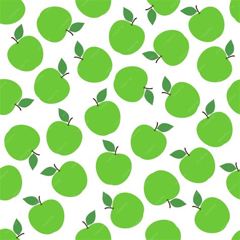 Premium Vector | Green Apple Seamless Pattern Background Vector Design