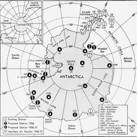 'Map of Research Stations in Antarctica' Photographic Print | Art.com