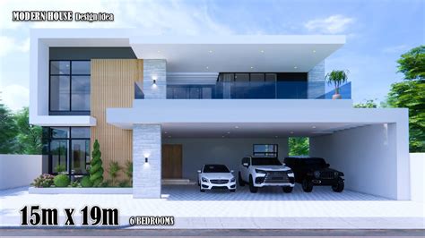 Modern House Design 2 Storey House 15m X 19m With 6 Bedrooms Youtube