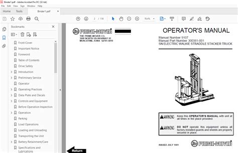 BT Forklift SN 20 30 40 ELECTRIC WALKIE STRADDLE STACKER TRUCK OPERATOR'S MANUAL - HeyDownloads ...