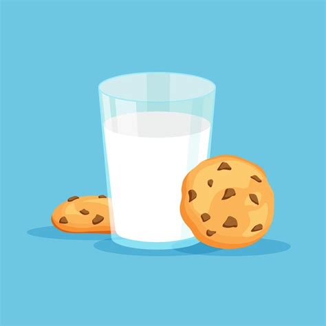 Vaso Lleno De Leche Con Galletas De Chips Tradicionales Con Chocolate