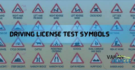 Driving License Test Symbols - RTO Road Traffic Signs For Driver's