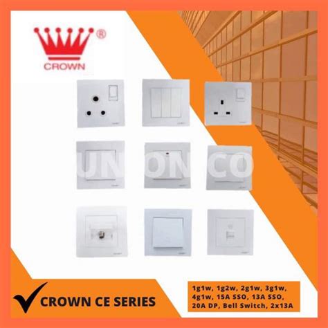 Crown Ce Series Switch Socket Outlet Suis Soket Sirim Lazada