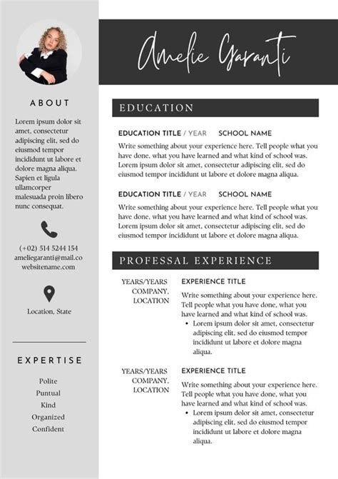 Curriculum Elegant Feminine Canva Template Curriculum Template