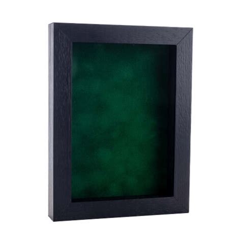 16x24 Shadow Box Frame Textured Black Wood 34 Depth Deep Green Suede Backing Uv Acrylic