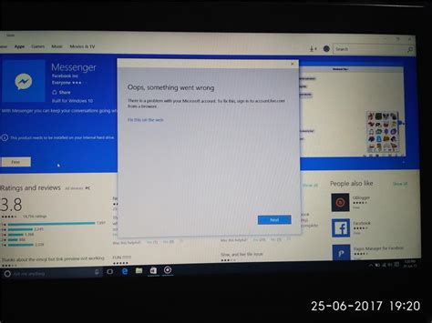 Oops Something Went Wrong Error Message In Window Store Microsoft