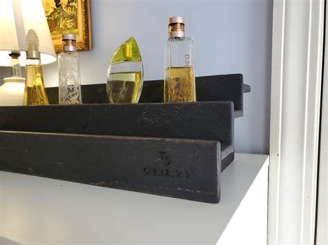 Black Wood Cologne Bottle Shelf Perfume Bottle Organizer Etsy