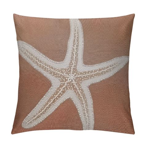 Onetech Coastal Pillow Covers Brown Tan Starfish Throw Pillow Covers