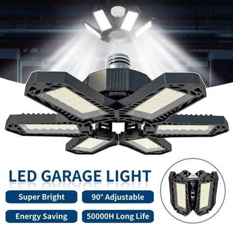 Lm K Led Garage Lights Ceiling Light With Adjustable Panels