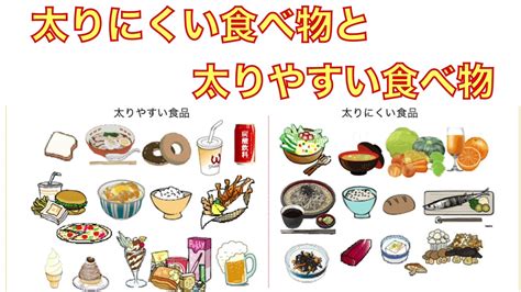 太りにくい食べ物と太りやすい食べ物 Youtube