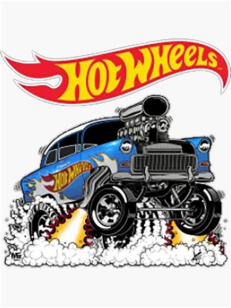 Hot Wheels 55 Chevy Bel Air Gasser T Shirts Funny Car Cartoon Classic T Shirt Sticker For