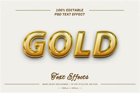 Realistic Gold 3d Text Style Effect Psd Free Download Pikbest