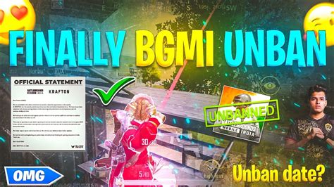 😍 Bgmi Unban Date 🔥 Finally Bgmi Unban In India Bgmi Ban News