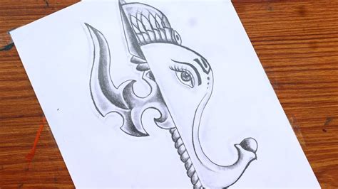 Trishul Drawing How To Draw Ganpati And Trishul Step By Step Easy