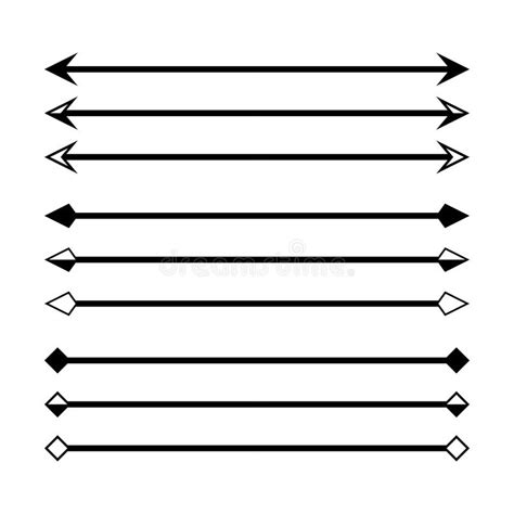 Flecha En El Conjunto De Líneas Horizontales Aislado En La Línea De