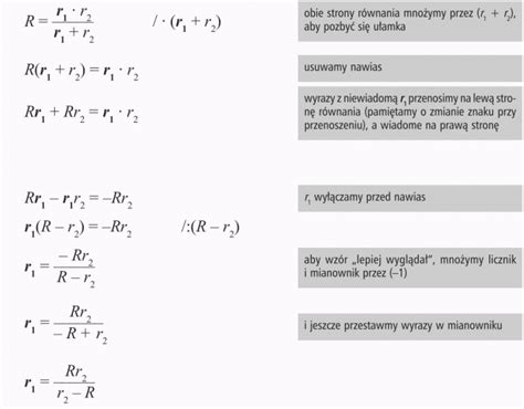 Przekształcanie wzorów Matematyka Opracowania pl