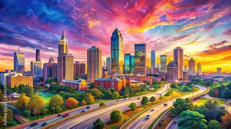 A Stunning Modern Art Print Featuring A Detailed Map Of Atlanta