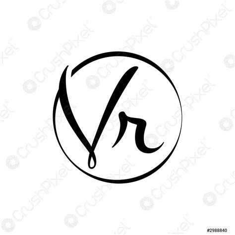 Initial Vr Letter Logo Design Vector Template Abstract Script Letter