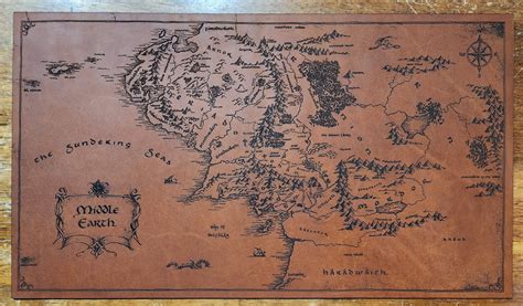 Leather Middle Earth Map Large - Etsy